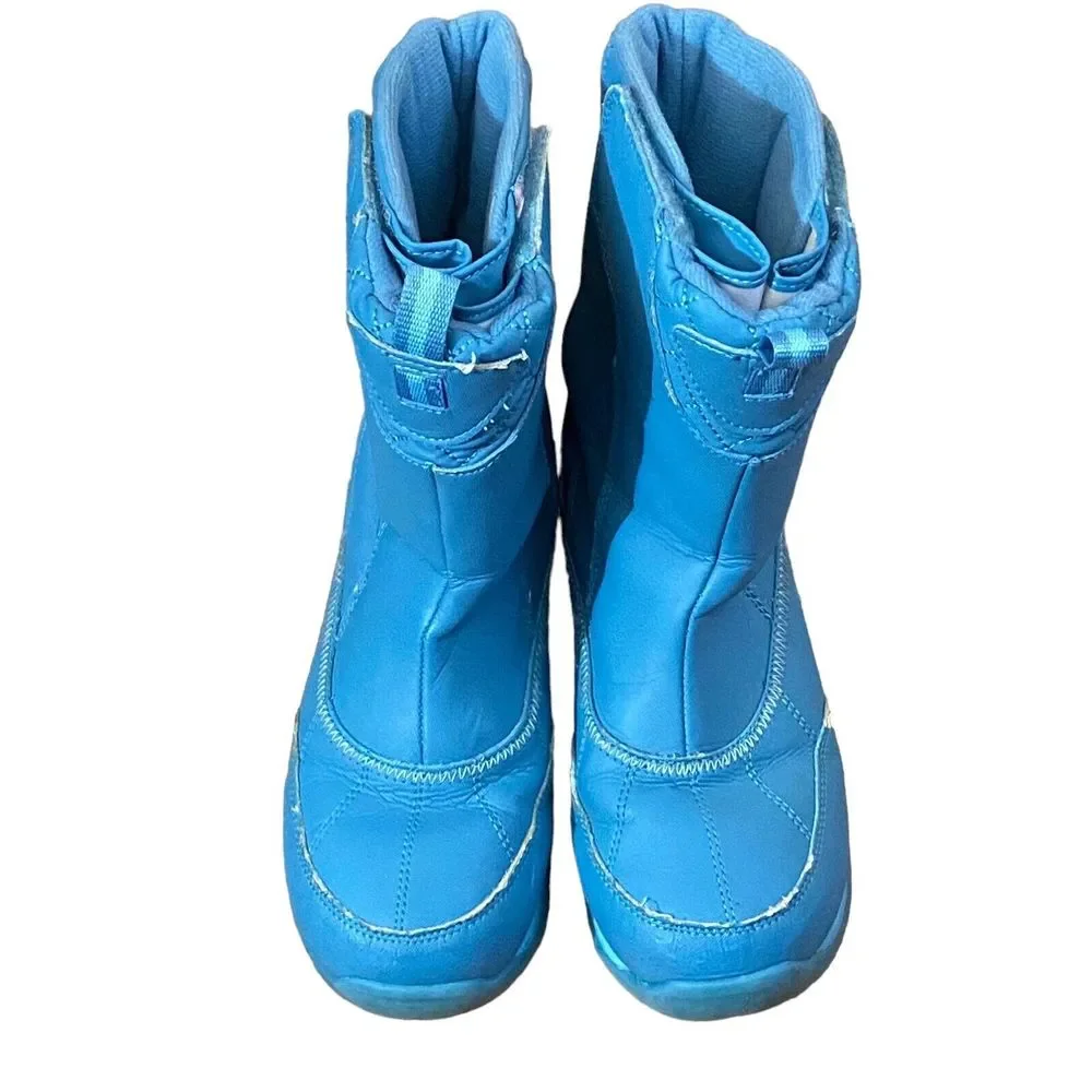 Lands' End Girls Winter Snow Boots Blue Lined Insulated Size 4